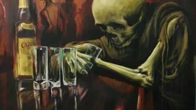 Skeleton at bar