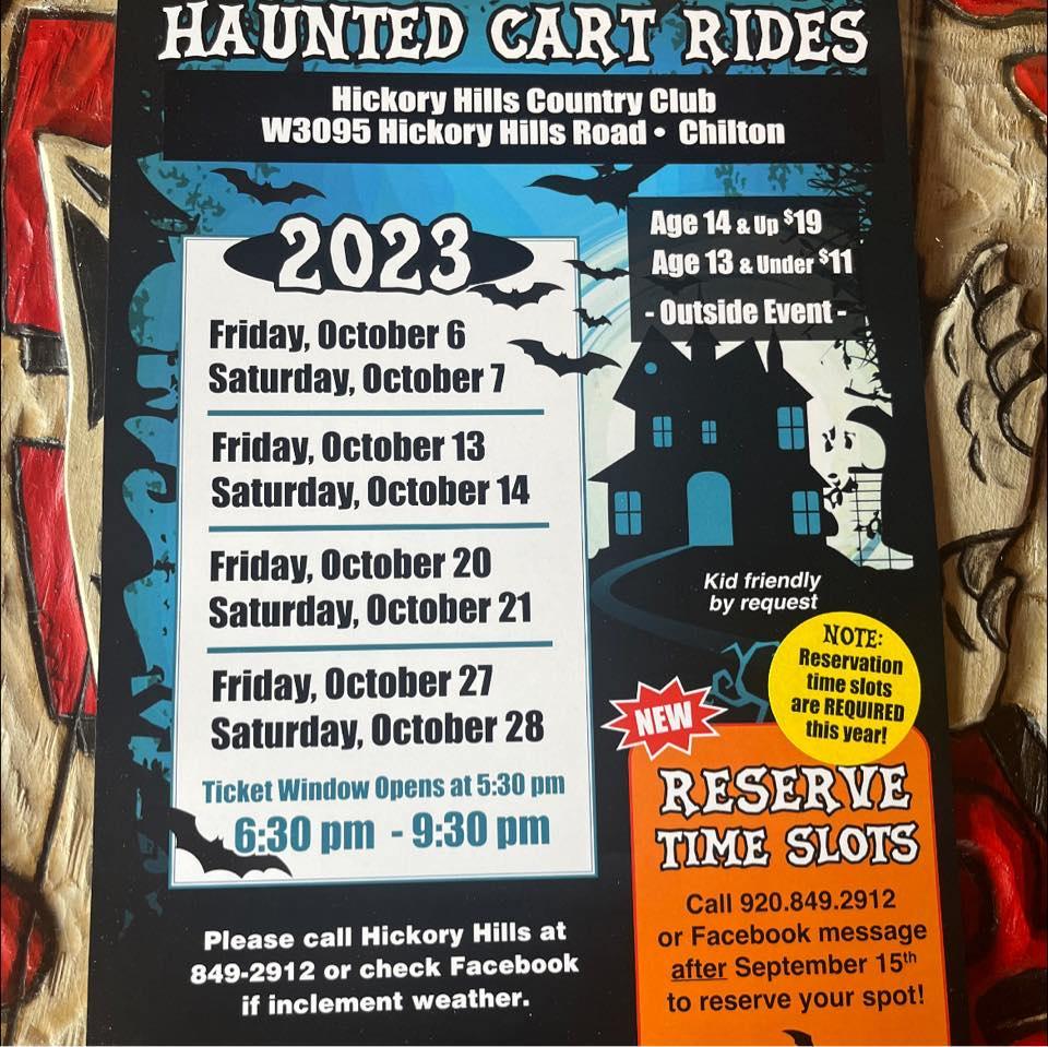 2023 haunted golf cart rides poster